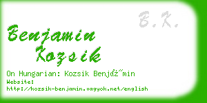 benjamin kozsik business card